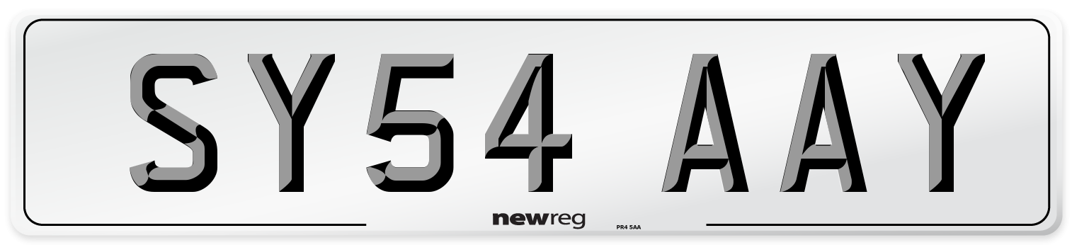 SY54 AAY Number Plate from New Reg
